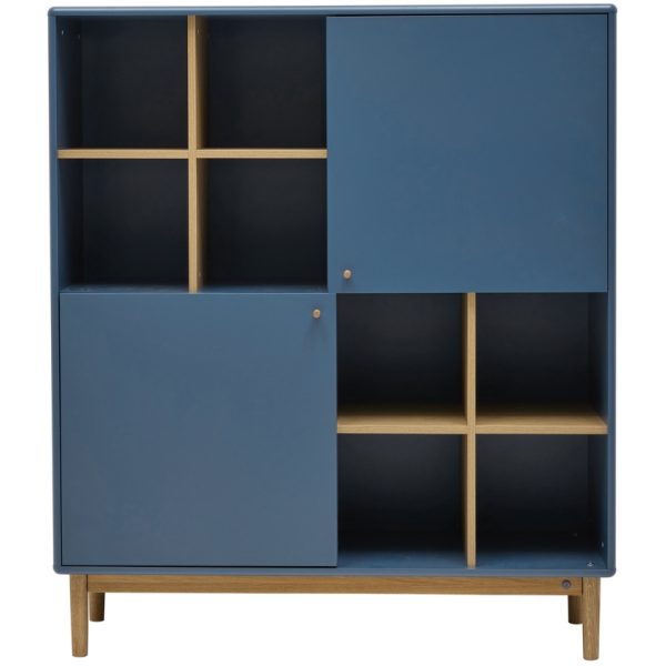 Modrá lakovaná komoda Tom Tailor Color Living II. 118 x 40 cm  - výška138 cm- šířka 118 cm