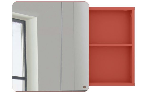 Červená lakovaná koupelnová zrcadlová skříňka Tom Tailor Color Bath 80 x 58 cm  - Výška58 cm- Šířka 80 cm