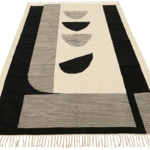 Černobílý látkový koberec J-line Niko 300 x 200 cm  - výška2 cm- šířka 300 cm