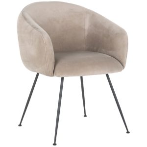 Béžová sametová jídelní židle Richmond Avanti  - Výška80 cm- Šířka 65 cm