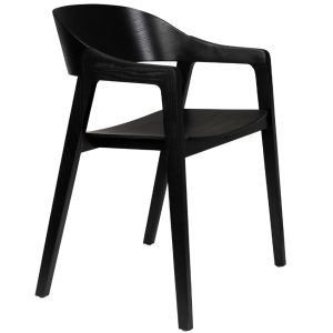 Černá dubová jídelní židle DUTCHBONE WESTLAKE  - Výška76 cm- Šířka 58 cm