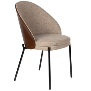 Béžová čalouněná jídelní židle DUTCHBONE RODIN  - Výška79 cm- Šířka 53
