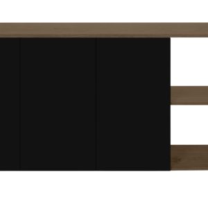 Černá ořechová komoda TEMAHOME Albi 190 x 45 cm  - výška81 cm- šířka 190 cm