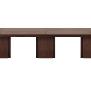 Hnědý jídelní stůl TEMAHOME Dusk 392 x 130 cm s ořechovým dekorem  - Výška75 cm- Šířka 392 cm