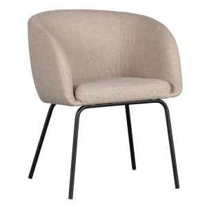 Hoorns Béžová látková jídelní židle Samira  - Výška75 cm- Šířka 64 cm