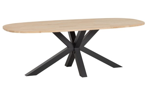 Hoorns Dubový jídelní stůl Tatu 220 x 90 cm s hvězdicovitou podnoží  - Výška75 cm- Šířka 220 cm