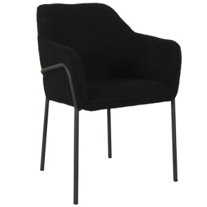 Černá látková jídelní židle LABEL51 Dexter  - Výška85 cm- Šířka 62 cm