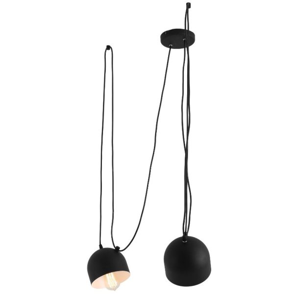 Nordic Design Černé kovové závěsné světlo Pop 2  - Výška stínidla15 cm- Průměr stínidla 15 cm