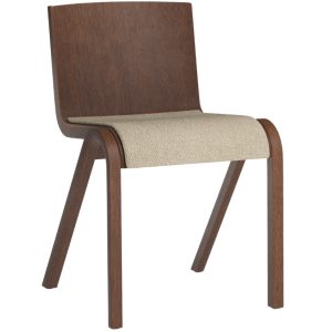 Audo CPH Hnědá dubová jídelní židle AUDO READY s béžovým sedákem  - Výška78 cm- Šířka 47