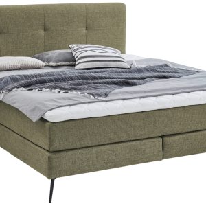 Zelená látková dvoulůžková postel Meise Möbel Ancona 160 x 200 cm