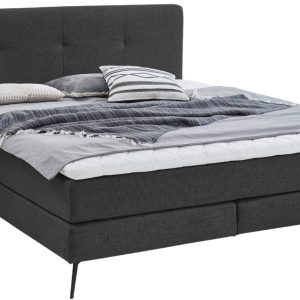 Antracitově šedá látková dvoulůžková postel Meise Möbel Ancona 160 x 200 cm