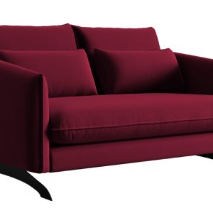 Červená sametová dvoumístná pohovka Windsor & Co Dia 144 cm  - Výška90 cm- Šířka 144 cm
