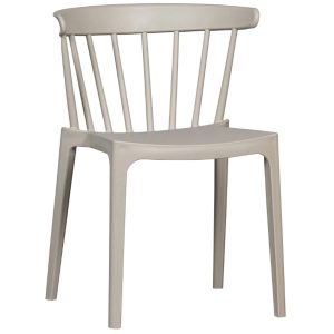 Hoorns Světle šedá plastová zahradní jídelní židle Marbel  - Výška75 cm- Šířka 52 cm