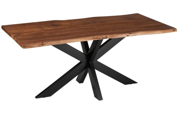 Hnědý akáciový jídelní stůl J-line Gary 180 x 90 cm  - výška76 cm- šířka 180 cm