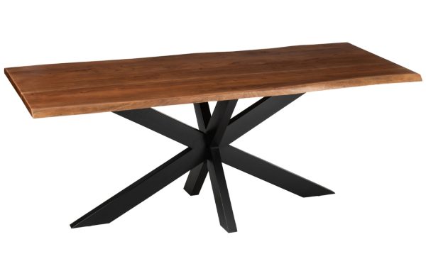 Hnědý akáciový jídelní stůl J-line Gary 200 x 90 cm  - výška76 cm- šířka 200 cm