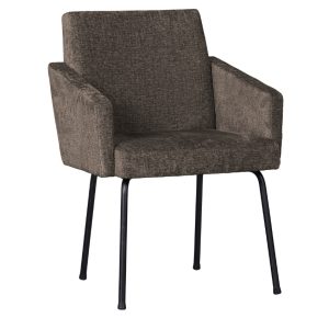 Hoorns Šedohnědá látková jídelní židle Montine  - Výška82 cm- Šířka 61 cm