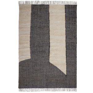 Hoorns Béžovo-černý jutový koberec Sali 200 x 300 cm  - Šířka300 cm- Hloubka 200 cm