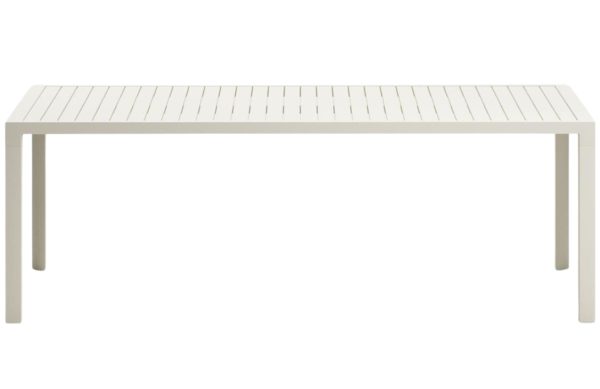 Bílý kovový zahradní jídelní stůl Kave Home Culip 220 x 100 cm  - Výška75 cm- Šířka 220 cm