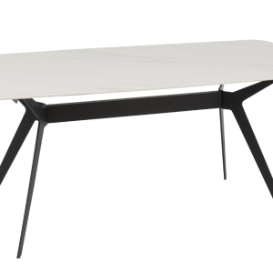 Bílý porcelánový jídelní stůl J-line Malak 180 x 90 cm  - Výška75 cm- Šířka 180 cm