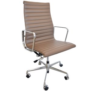 Office 360 Hnědá kožená kancelářská židle 119  - Výška105-116 cm- Šířka 53 cm