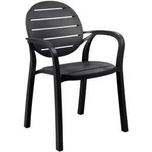 Nardi Antracitově šedá plastová zahradní židle Palma  - Výška86 cm- Šířka 54