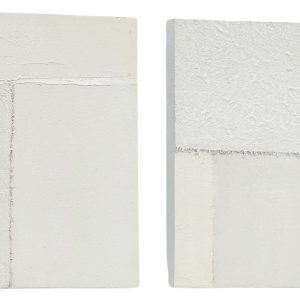 Set dvou bílých abstraktních obrazů Kave Home Pineda 30 x 40 cm  - Výška40/40 cm- Šířka 30/30 cm