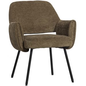Hoorns Zelená sametová židle Lana  - Výška75 cm- Šířka 66 cm