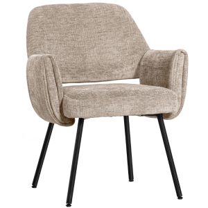 Hoorns Béžová sametová židle Lana  - Výška75 cm- Šířka 66 cm