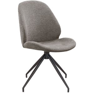 Nordic Living Šedá látková jídelní židle Celur  - výška88 cm- šířka 50 cm