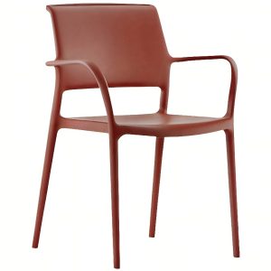 Pedrali Červená plastová jídelní židle Ara 315  - Výška83 cm- Šířka 59