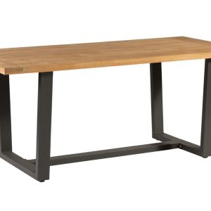Hoorns Teakový zahradní stůl Lace 180 x 90 cm s černou podnoží  - Výška75 cm- Šířka 180 cm