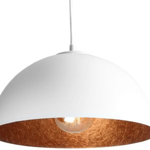 Nordic Design Bílo měděné závěsné světlo Darly 35 cm  - Výška90 cm- Průměr 35 cm