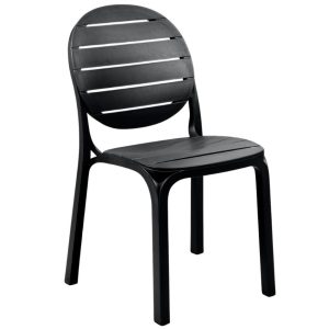 Nardi Antracitově šedá plastová zahradní židle Erica  - Výška86 cm- Šířka 54