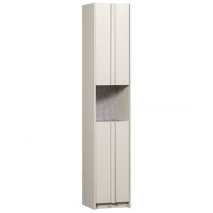 Hoorns Bílá borovicová úzká skříň Almo 210 x 40 cm  - Výška210 cm- Šířka 40 cm