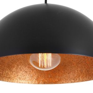 Nordic Design Černo měděné závěsné světlo Darly 35 cm  - Výška90 cm- Průměr 35 cm
