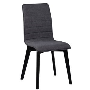 Tmavě šedá látková jídelní židle ROWICO GRACY s černou podnoží  - Výška89 cm- Šířka 48 cm