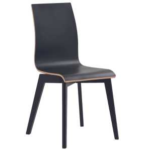 Černá jídelní židle ROWICO GRACY s černou podnoží  - Výška89 cm- Šířka 48 cm