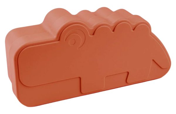 Oranžový plastový svačinový box Done by Deer Croco  - Výška10