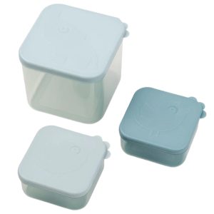 Sada modrých plastových potravinových boxů Done by Deer Elphee M  - Výška12 / 9 / 9 cm- Šířka 12 / 9 / 9 cm
