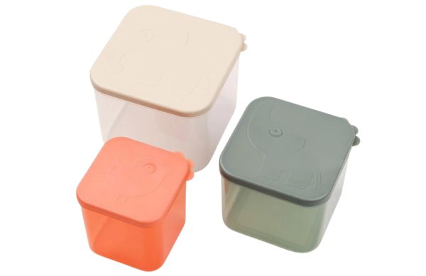 Sada barevných plastových potravinových boxů Done by Deer Elphee L  - Výška14 / 12 / 9 cm- Šířka 14 / 12 / 9 cm