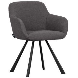 Hoorns Tmavě šedá bouclé jídelní židle June  - Výška79 cm- Šířka 58 cm