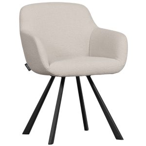 Hoorns Bílá bouclé jídelní židle June  - Výška79 cm- Šířka 58 cm