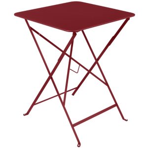 Červený kovový skládací stůl Fermob Bistro 57 x 57 cm  - Šířka57 cm- Hloubka 57 cm