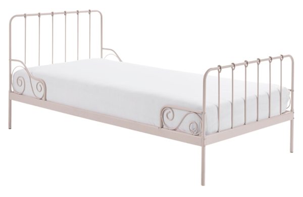 Světle růžová kovová postel Vipack Alice 90 x 200 cm  - Výška94 cm- Šířka 208 cm