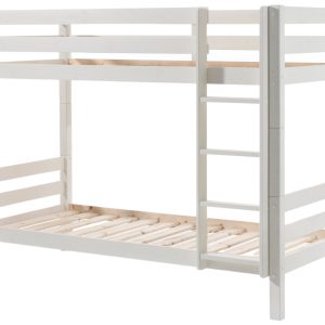 Vyšší bílá borovicová dvoupatrová postel Vipack Pino 90 x 200 cm  - Výška161 cm- Šířka 209