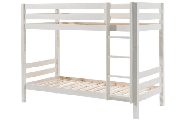 Vyšší bílá borovicová dvoupatrová postel Vipack Pino 90 x 200 cm  - Výška161 cm- Šířka 209