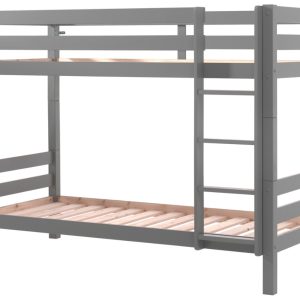Vyšší šedá borovicová dvoupatrová postel Vipack Pino 90 x 200 cm  - Výška161 cm- Šířka 209
