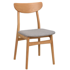 Dubová jídelní židle ROWICO RODHAM s šedým sedákem  - Výška82 cm- Šířka 44 cm