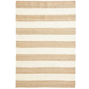 Béžový pruhovaný koberec Kave Home Rovira 160 x 230 cm  - Šířka160 cm- Délka 230 cm