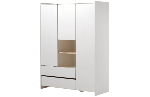 Bílá lakovaná šatní skříň Vipack Kiddy 138 x 54 cm  - Výška190 cm- Šířka 137